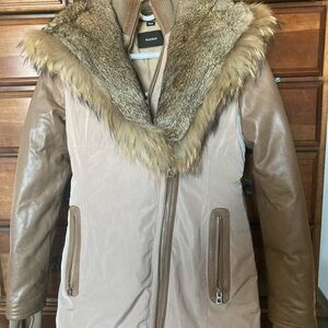 RUDSAK Women's Brown Fur-Trimmed Jacket